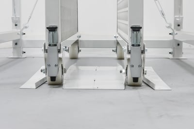 Art Rack Wheels and Floor Guides on Mod-Glider Pro Art Rack