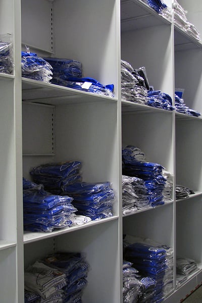Folded Uniform Storage Cubbies at Duke University