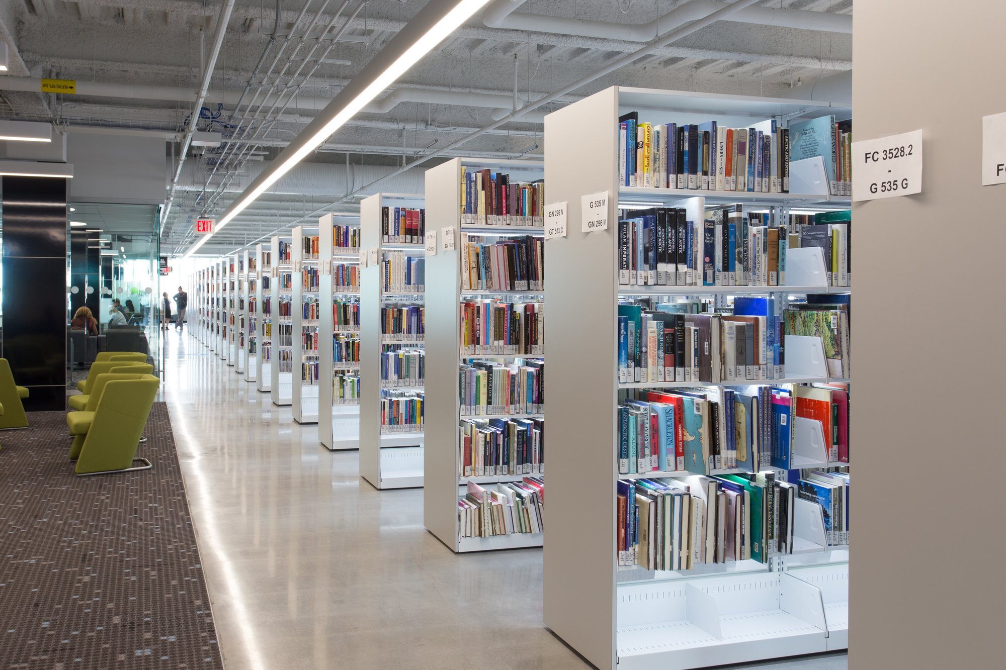 Illuminated Cantilever Library Shelving