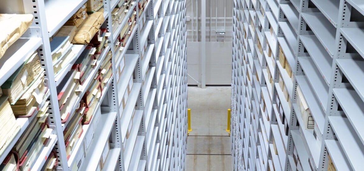 High-Bay Storage on Mobile Industrial Shelving