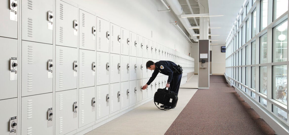 Gear Bag Lockers as part of Public Safety Storage Systems