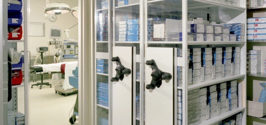 Mobile Shelving System with Healthcare Sterile Storage Supplies Healthcare Sterile Storage