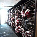 Athletic equipment storage - football pads - sports team shelving