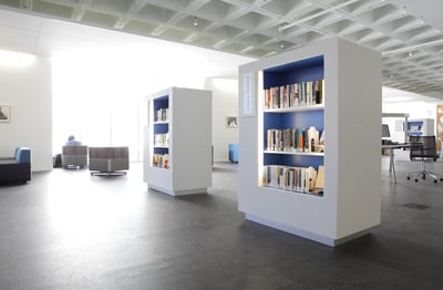 Library Filing on 4 post shelving