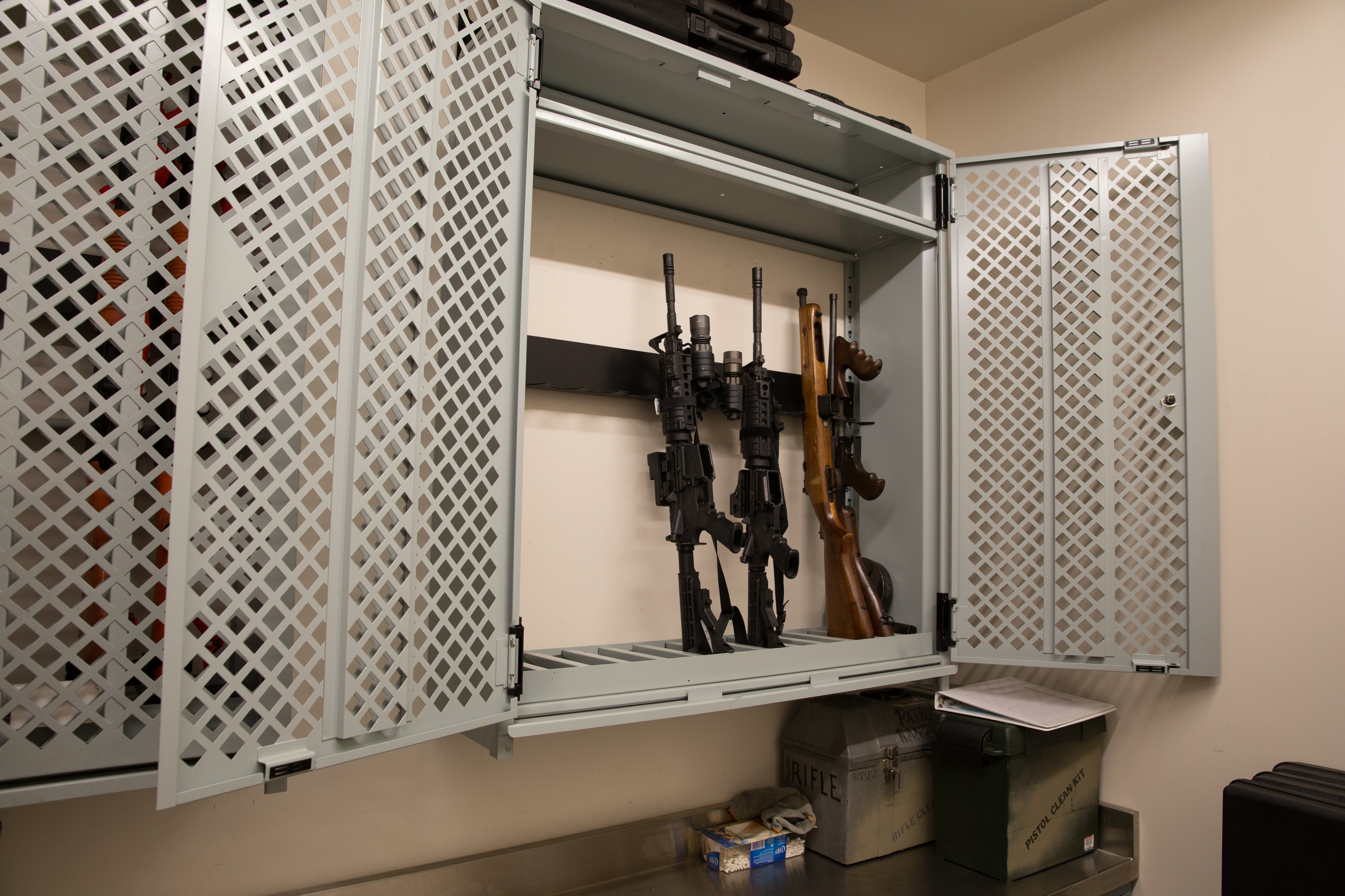 Wall Mounted Weapons Storage System at Central Marin Police Department