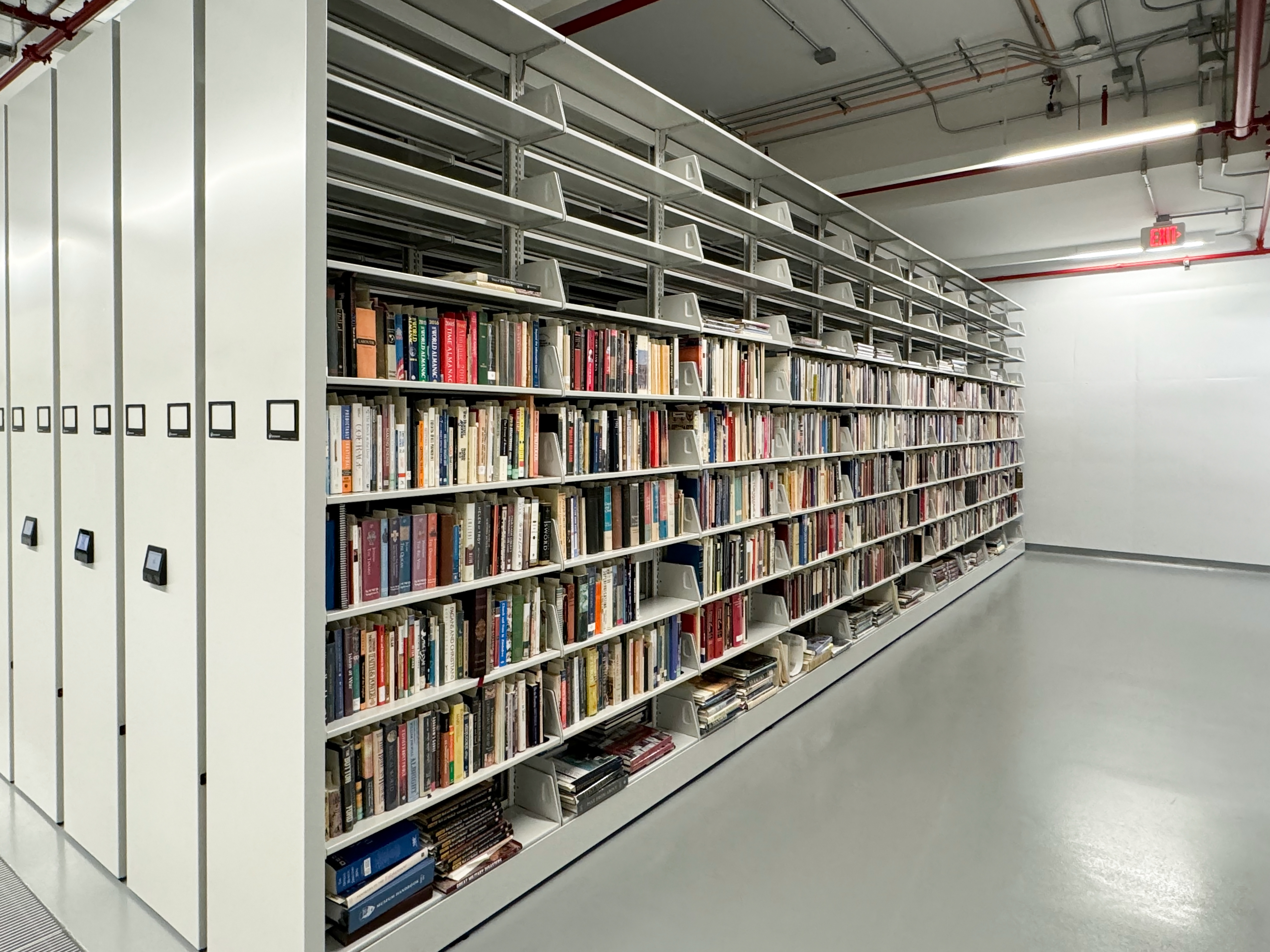 Cantilever Shelving on Powered High Density Mobile Shelving