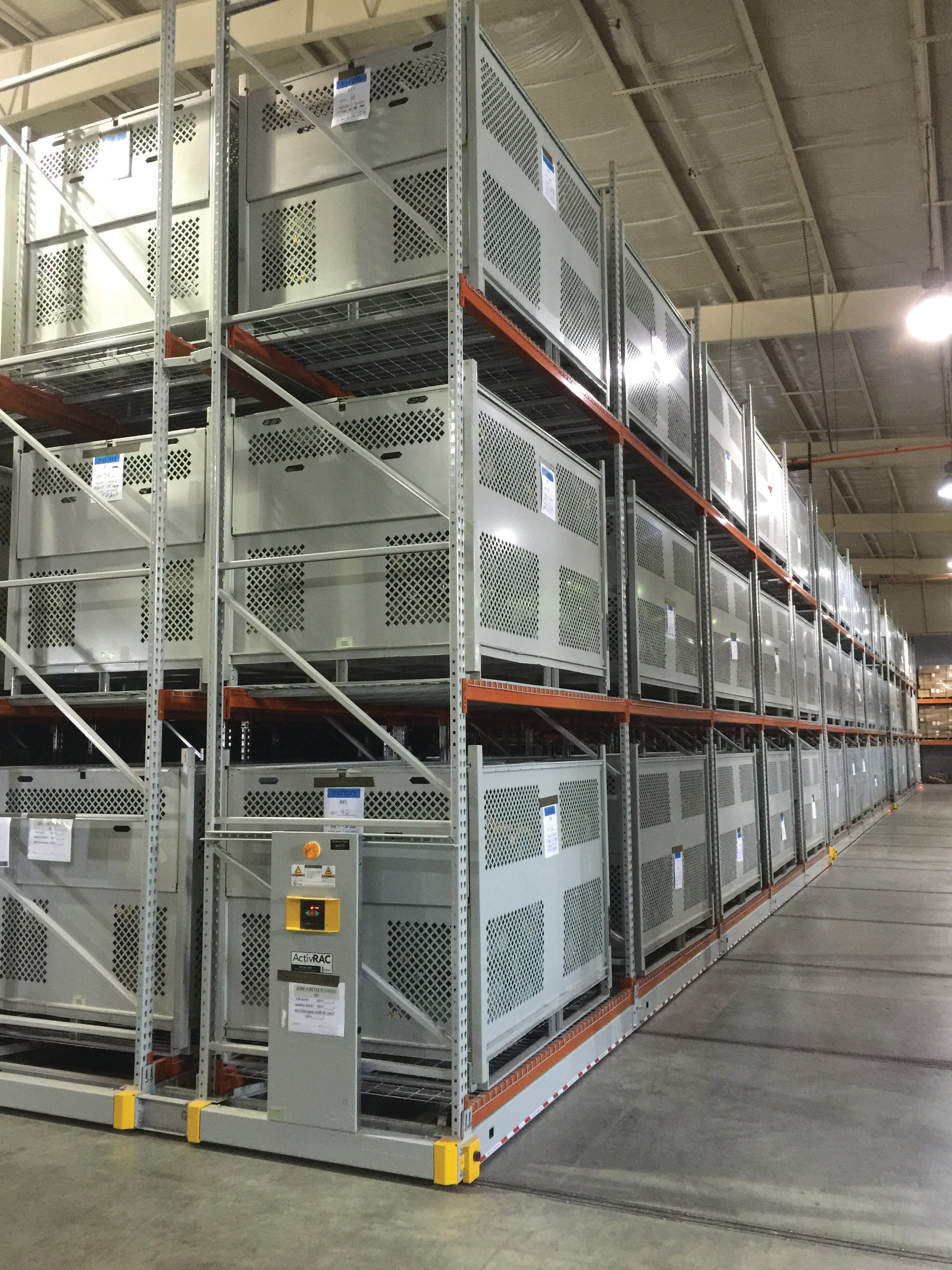 ActivRAC Mobilized Storage System at Fort Bragg Holding Parachute Containers