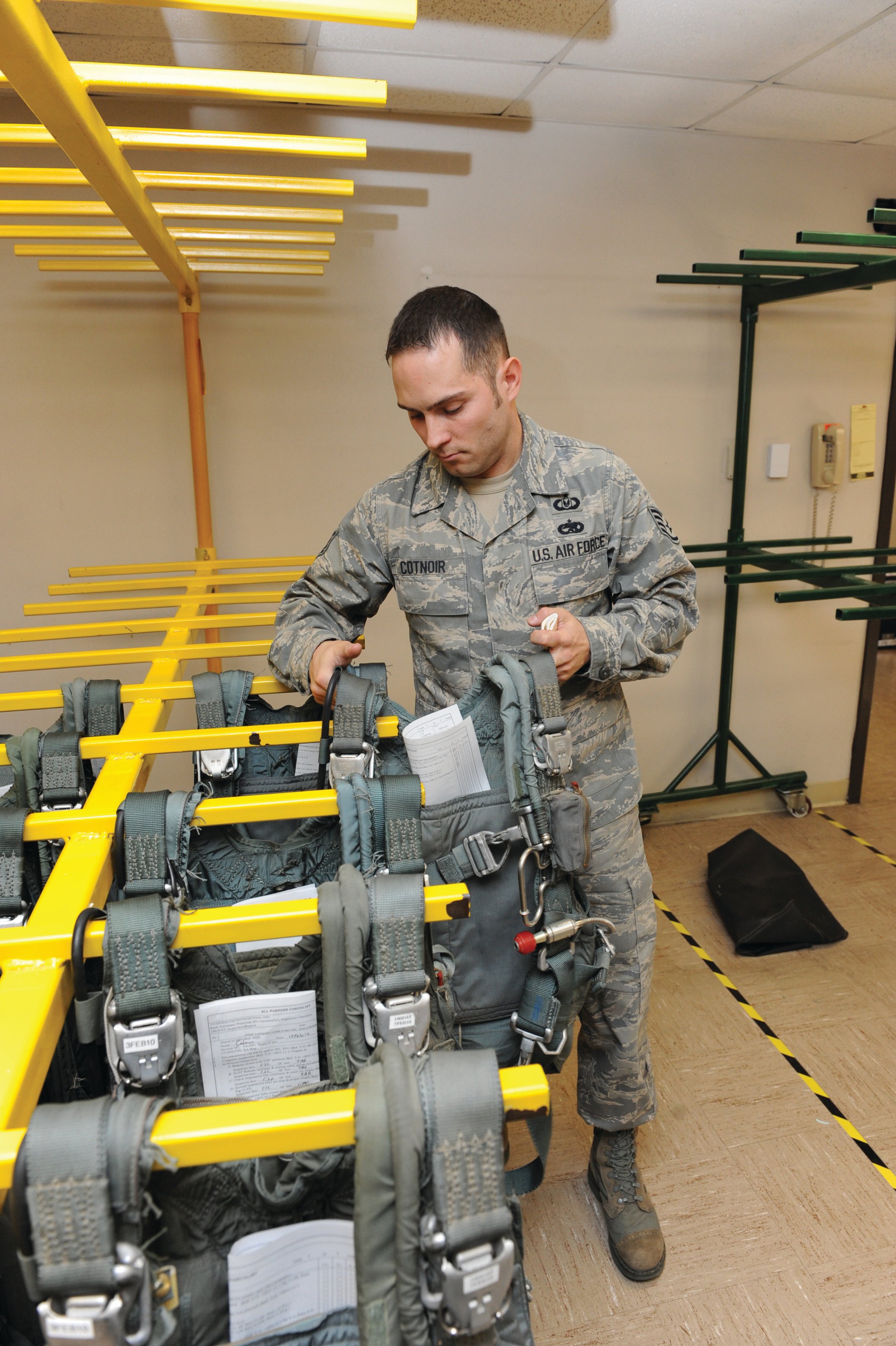 Static Parachute Storage before Spacesaver Installed Heavy-duty Mobile Shelving to Double Capacity