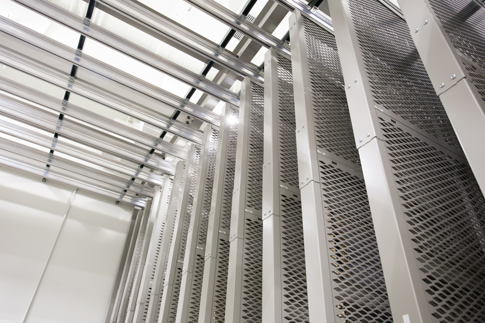 Holocaust Museum Art Rack Overhead Rail System