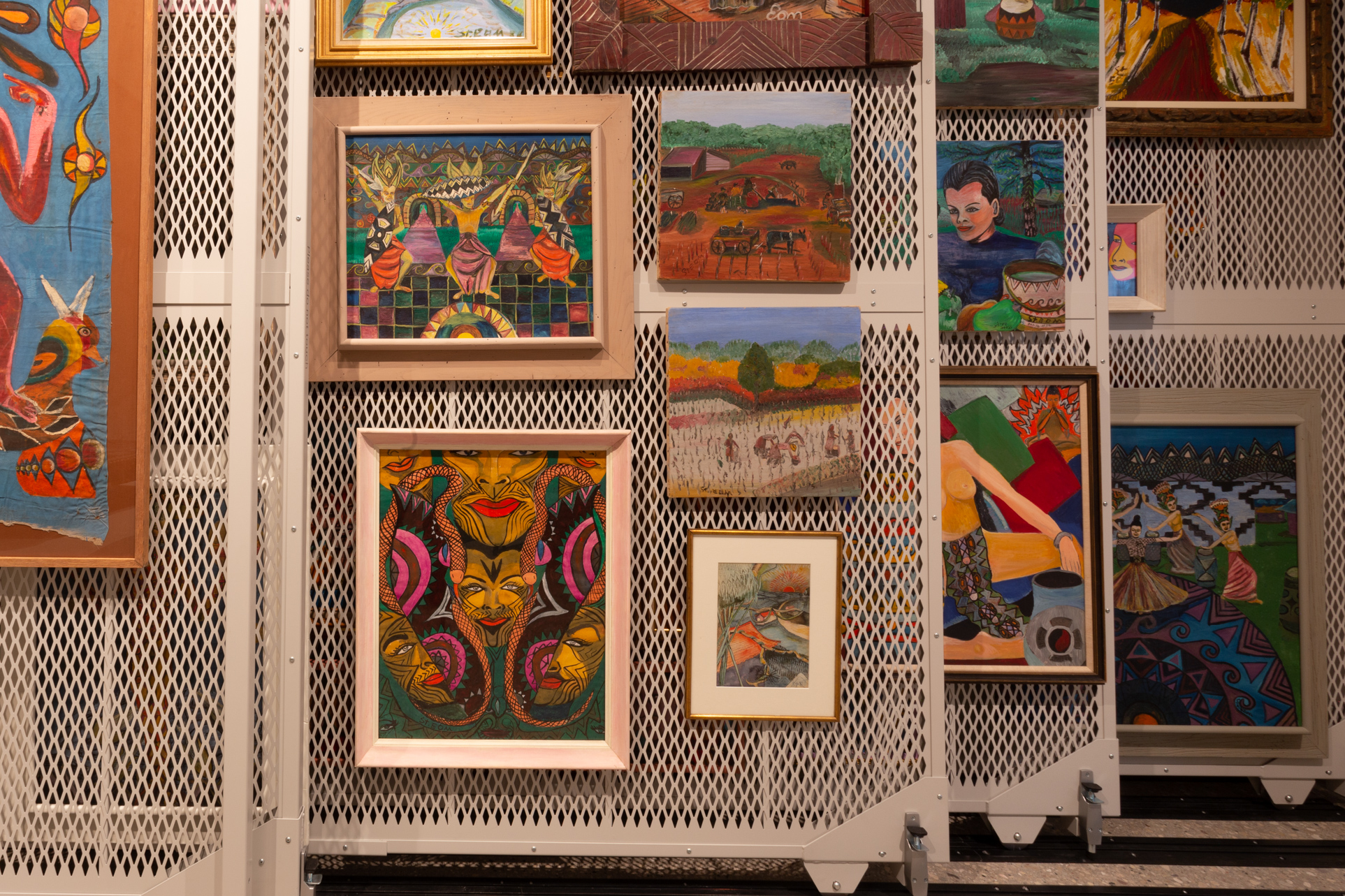 Movable Art Racks on Display in Museum