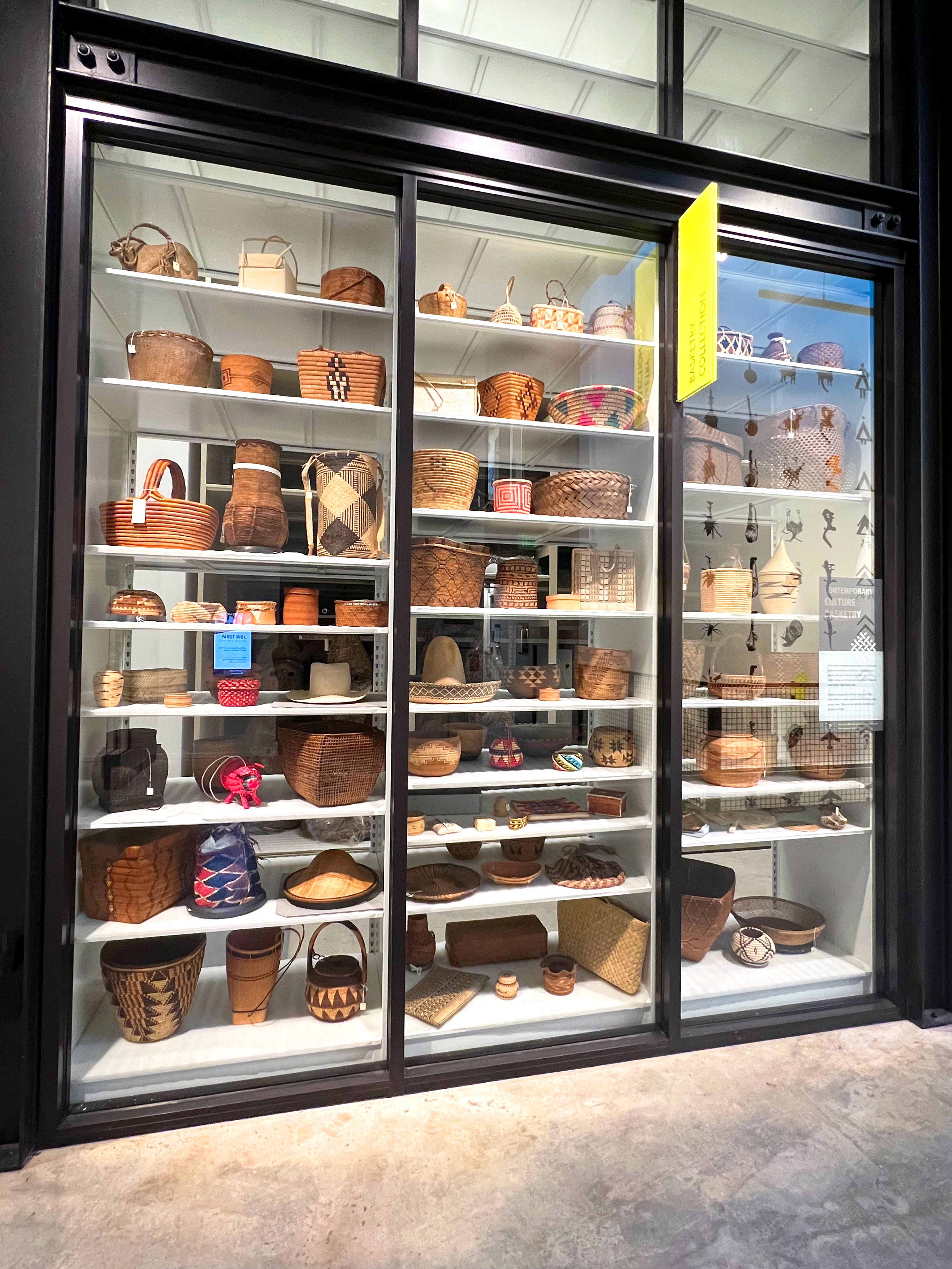 Archive Items showcased on visible storage shelving system