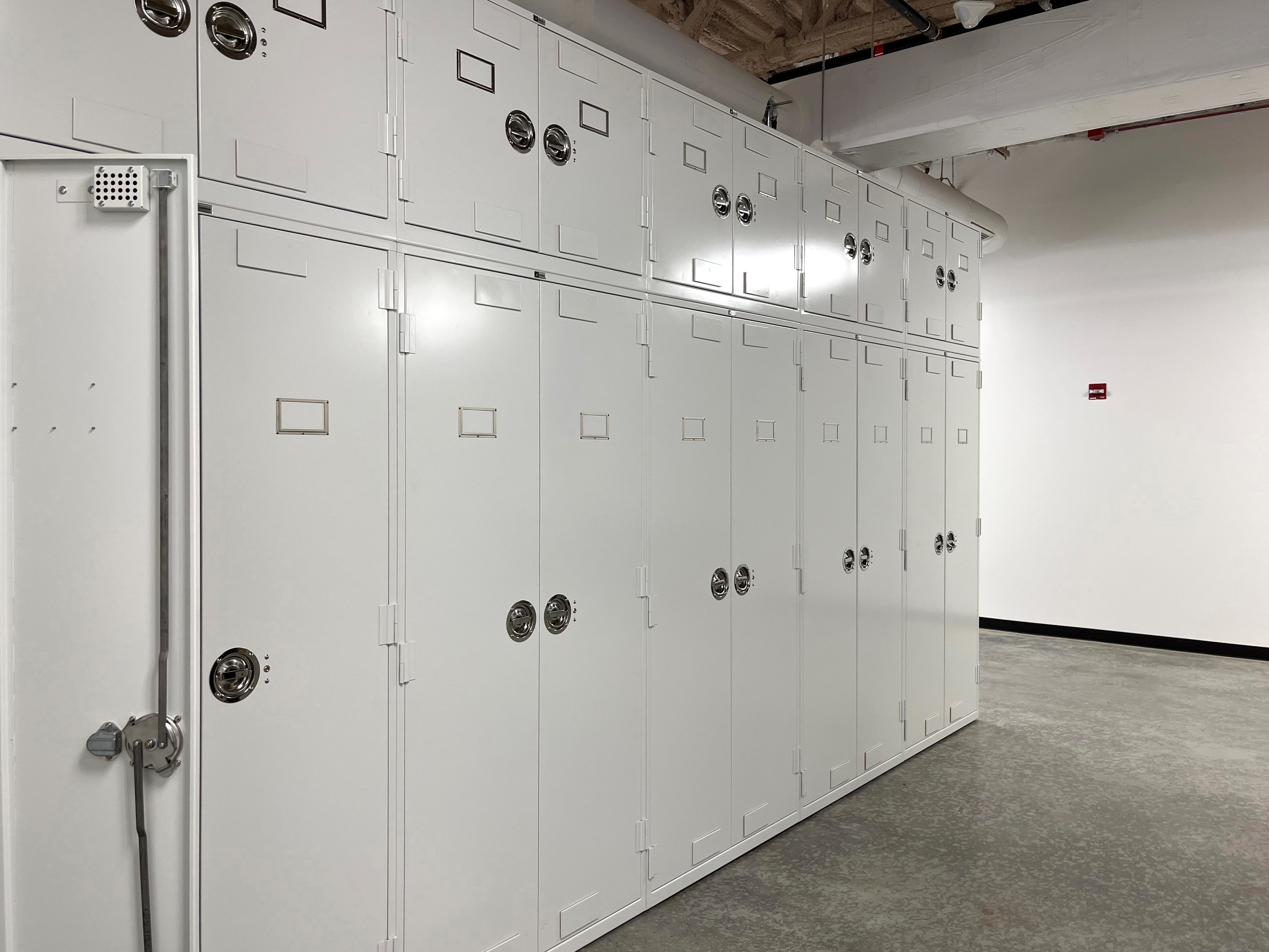 Row of Preservation Museum Cabinets