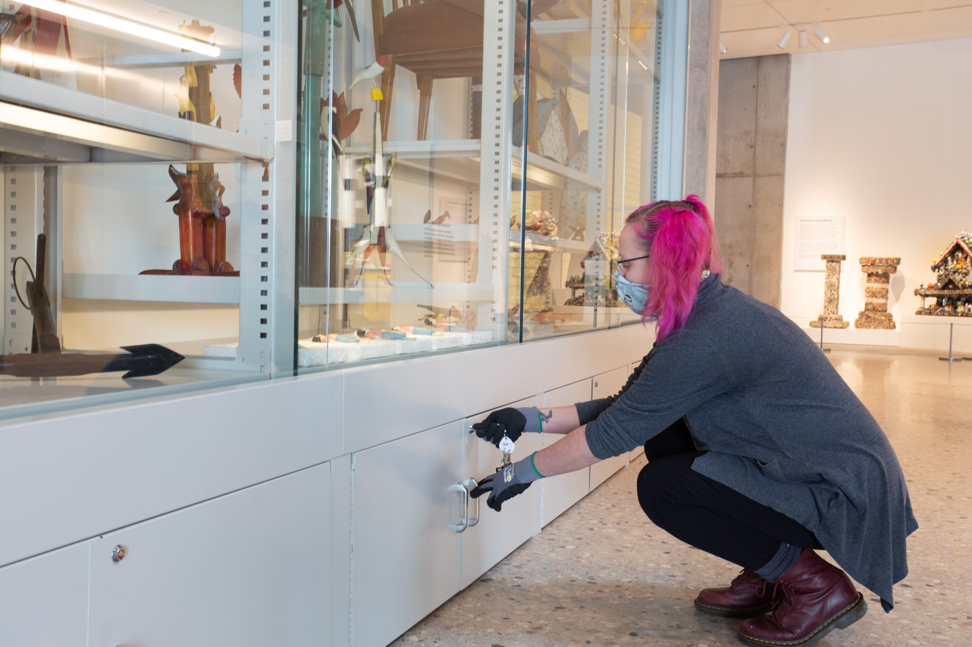 Secure Storage in Display Shelves