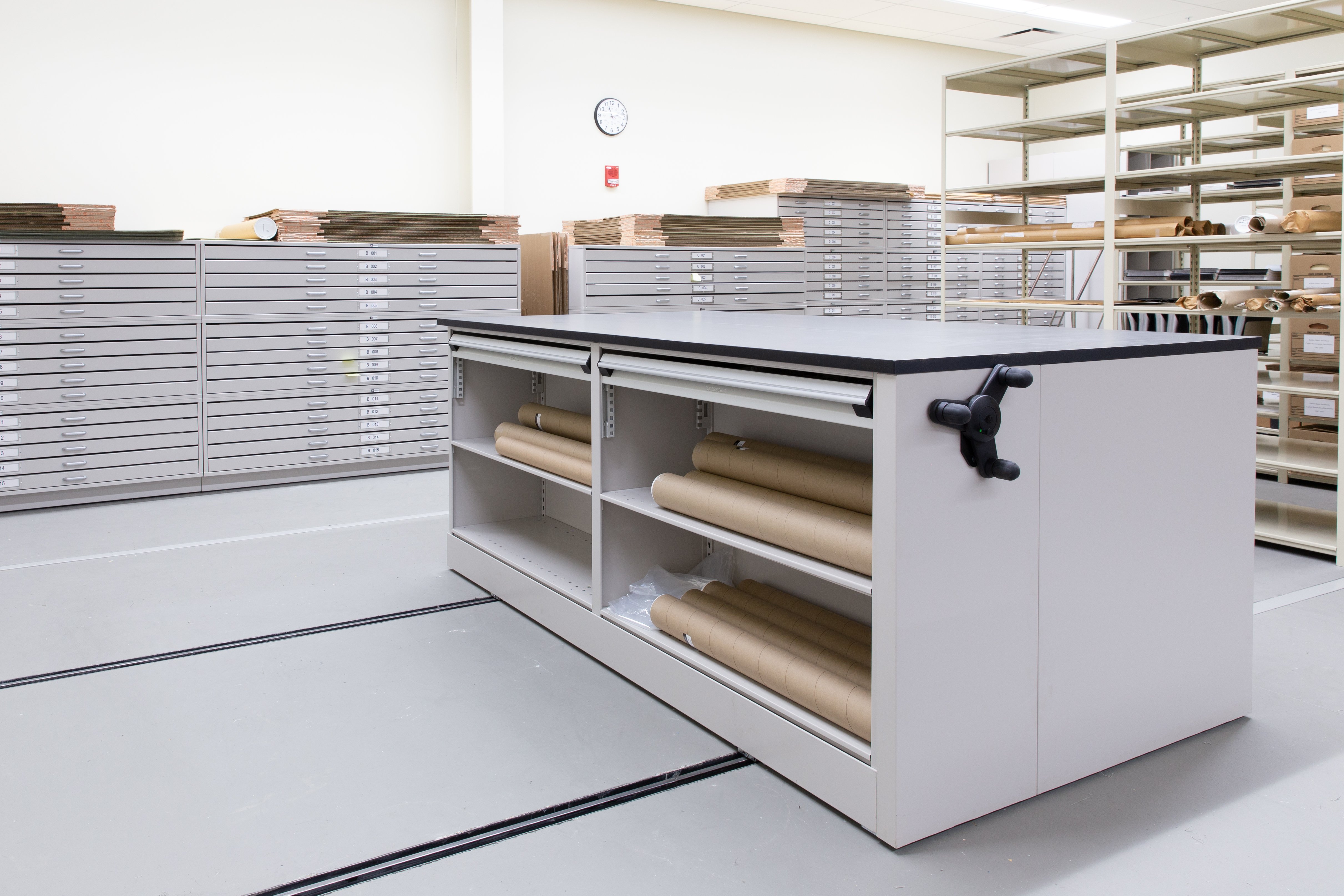 museum archive movable work table