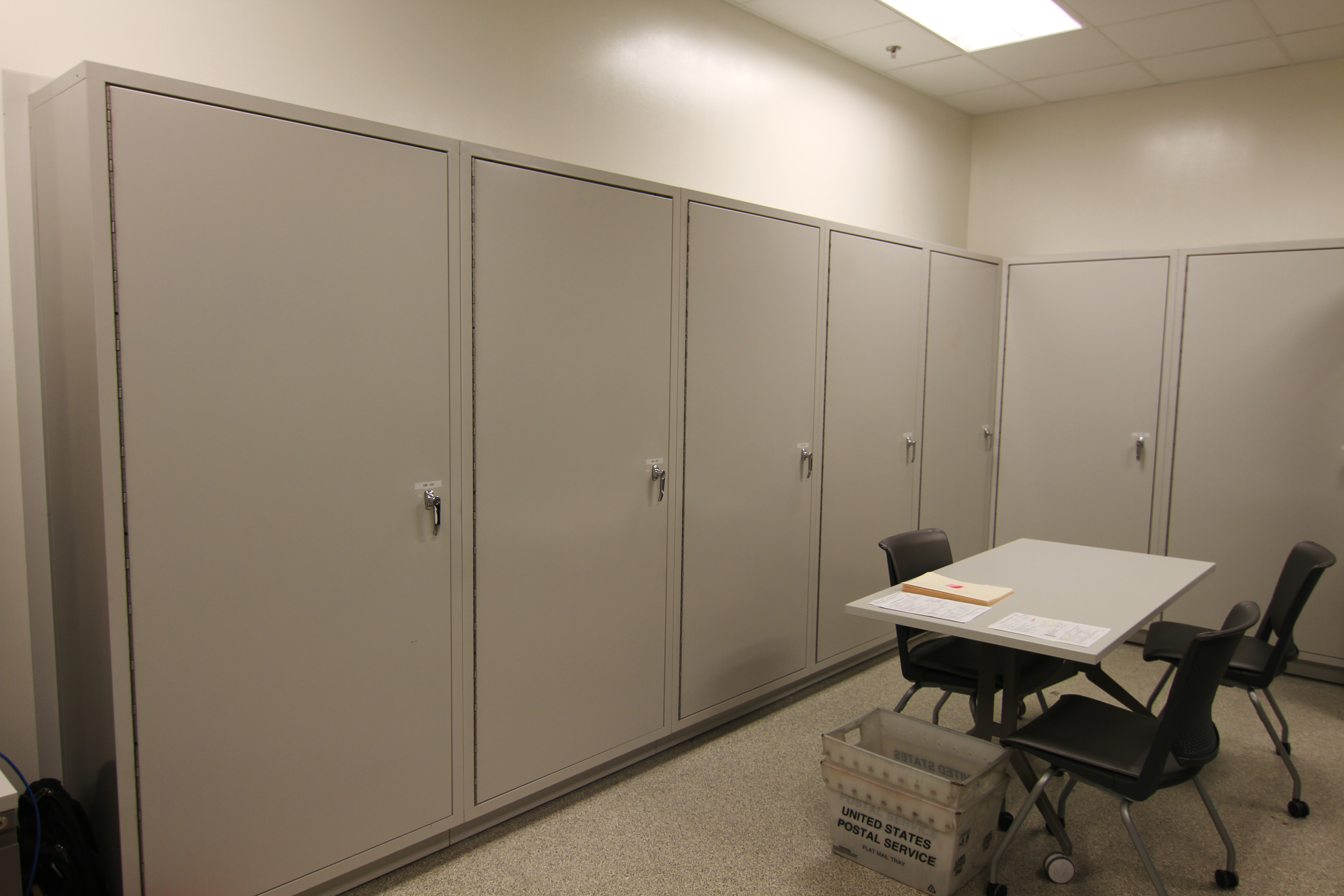 Pass-Thru Secure Evidence Lockers (Evidence Room View) at County Detention Center,