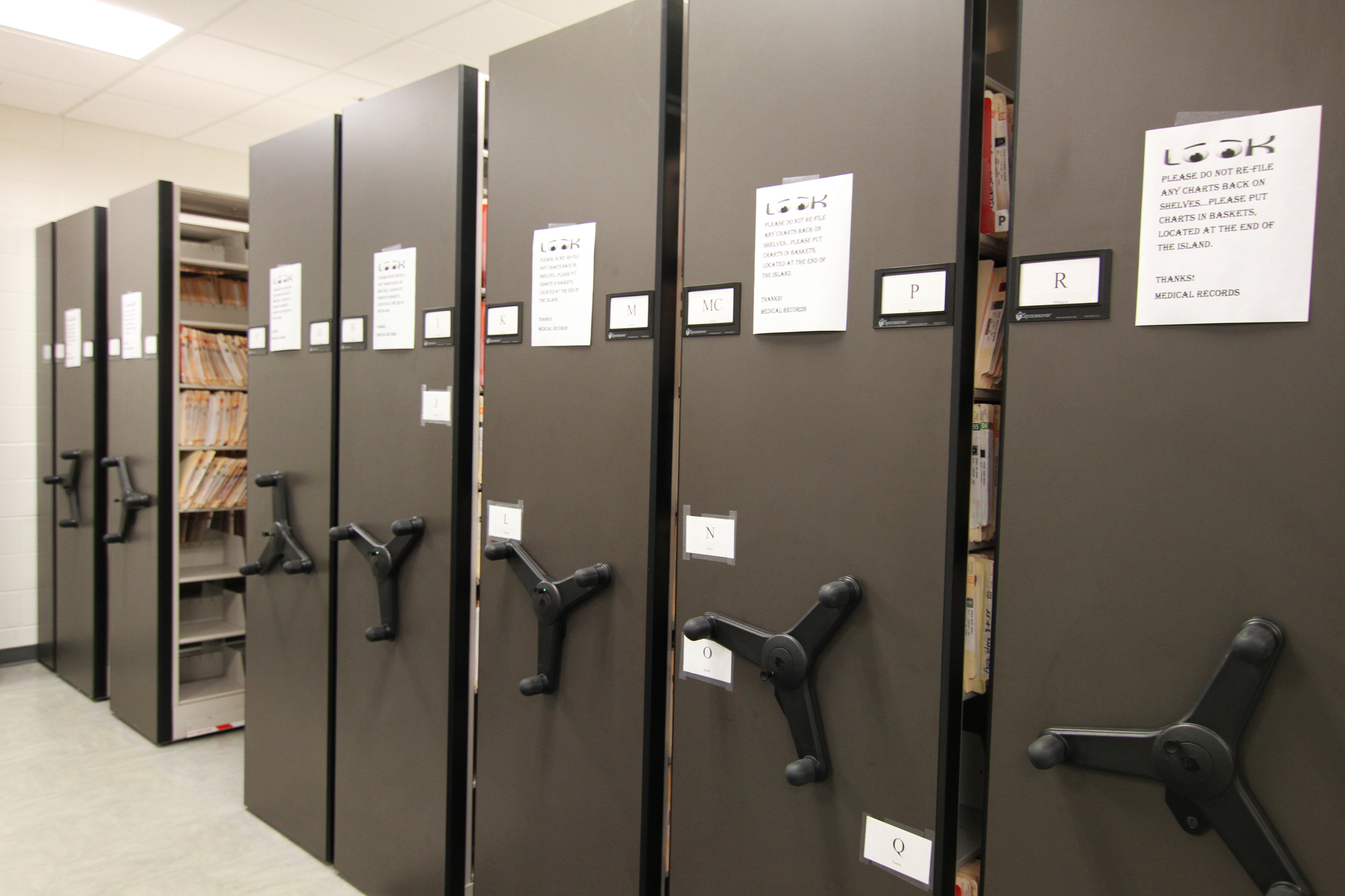 File Storage on Mobile Shelving at Wake County Detention Center, North Carolina