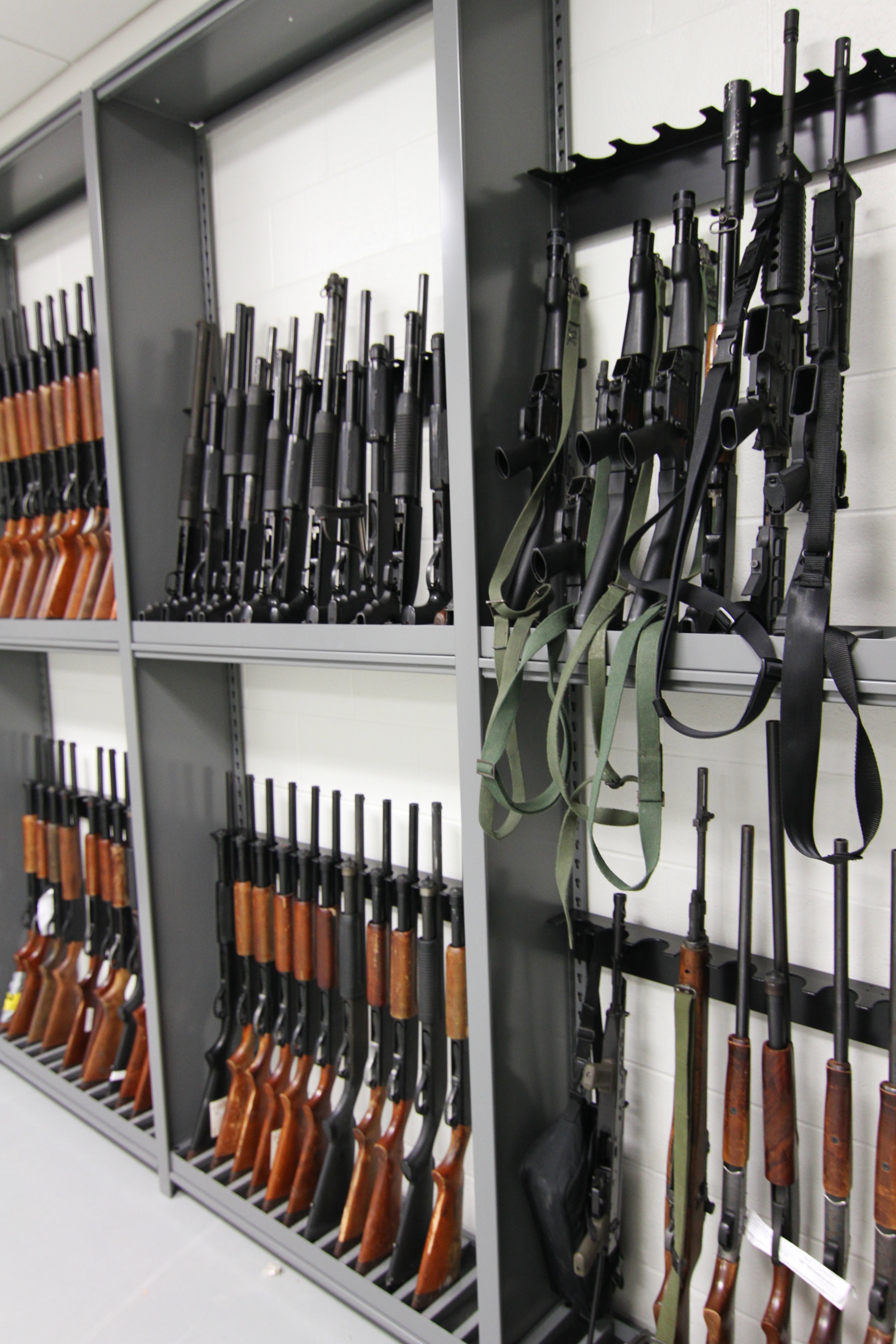 Shotgun and Rifle Storage on Weapons Racks at Durham County Courthouse, North Carolina