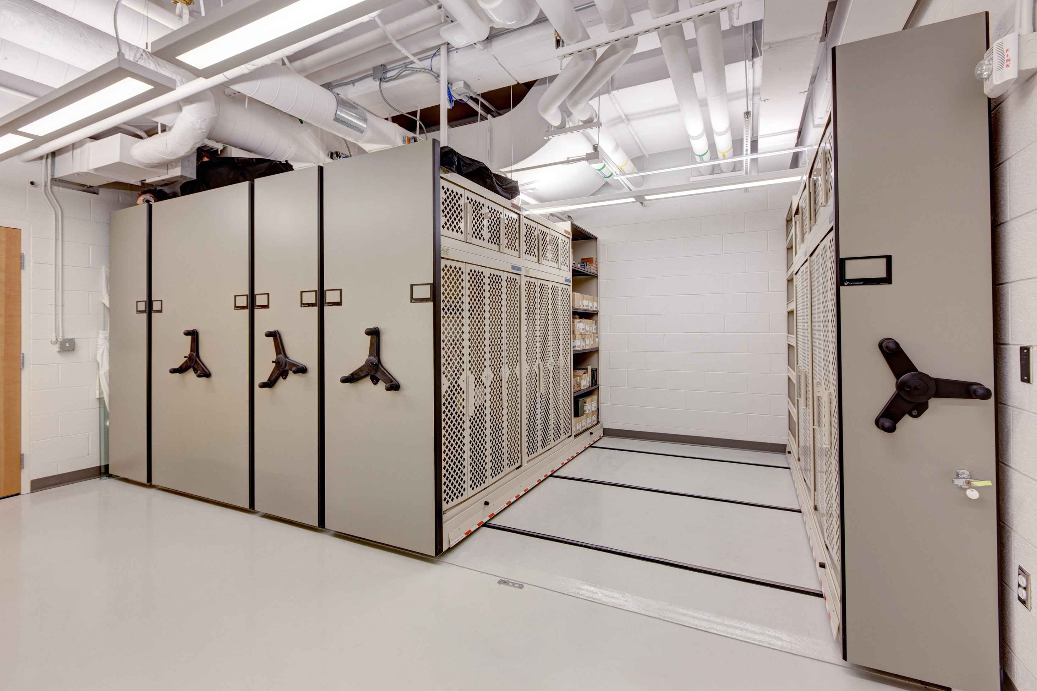 Weapon Storage on Mobile Shelving at Salt Lake City Public Safety Building