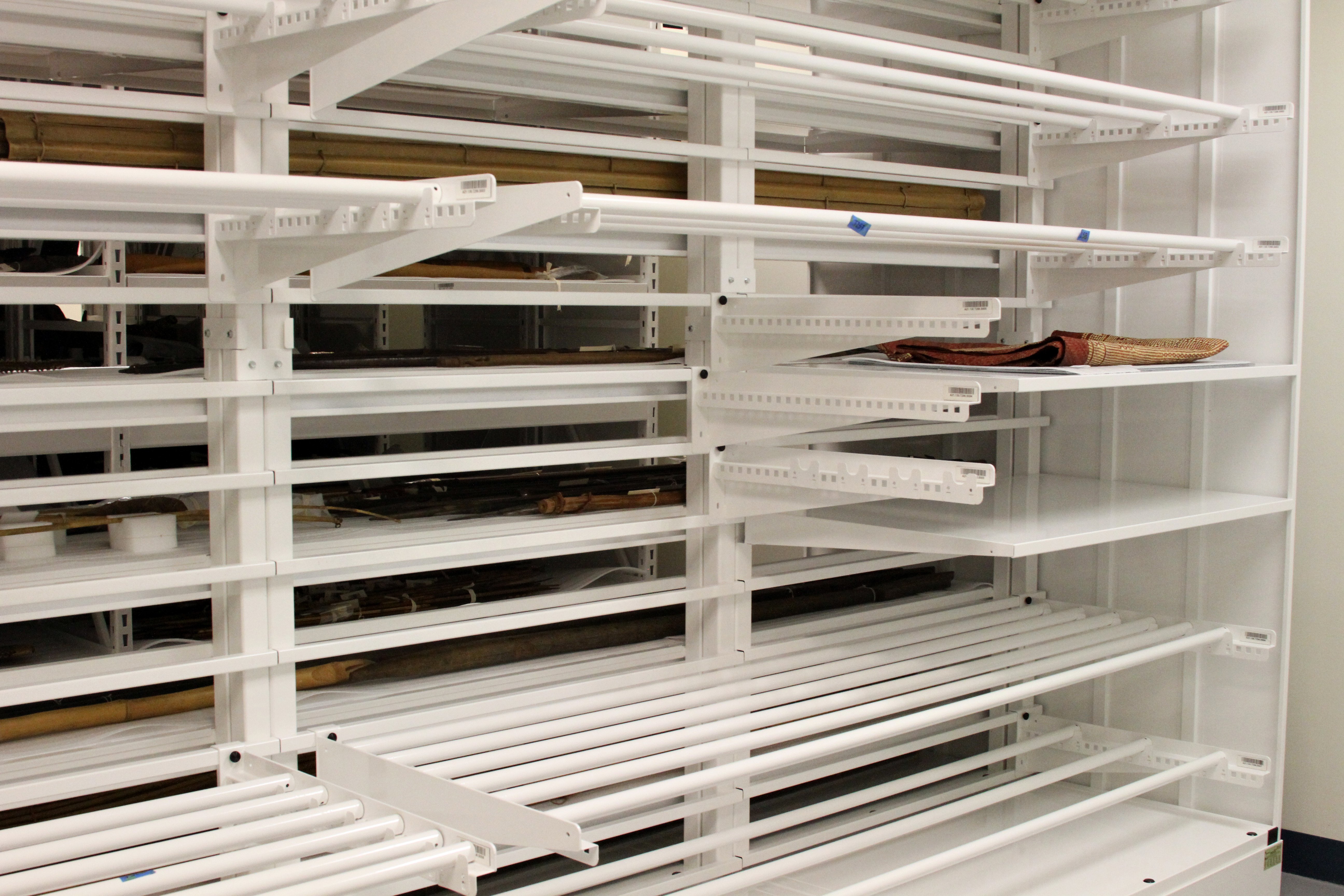 Textile storage on Cantilever storage racks