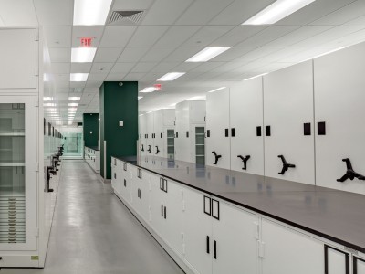 Museum Grade Cabinets on Mobile Shelving at Yale University