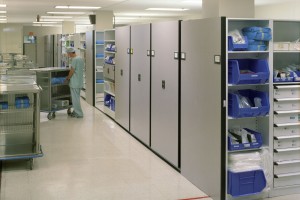 Healthcare Sterile Storage on Mobile Shelving System