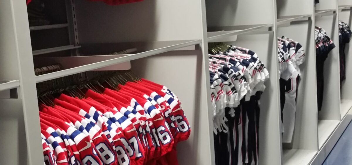 New England Patriots equipment room