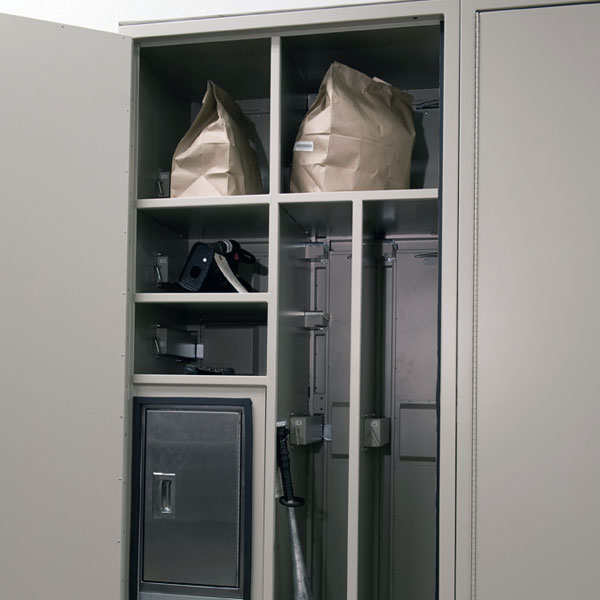 view of the back of a Pass thru evidence locker